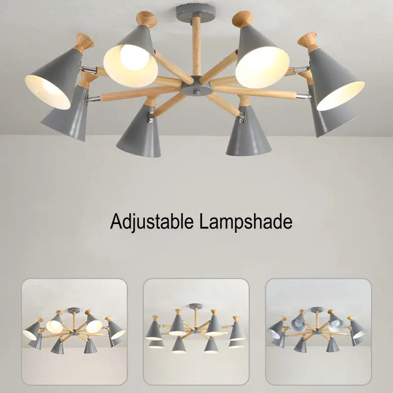 suspension nordique en bois pour décoration intérieure - vue 6 sur 26