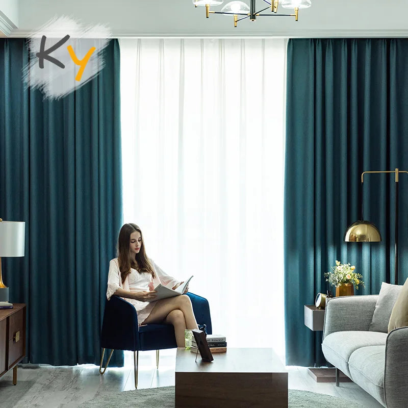 Rideau occultant épais moderne pour salon chambre - vue 5 sur 12