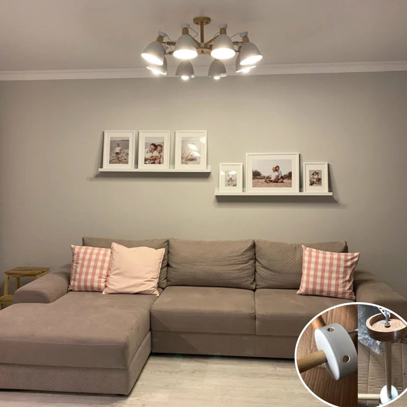 lustre moderne bois massif simple plafond hôtel - vue 6 sur 19