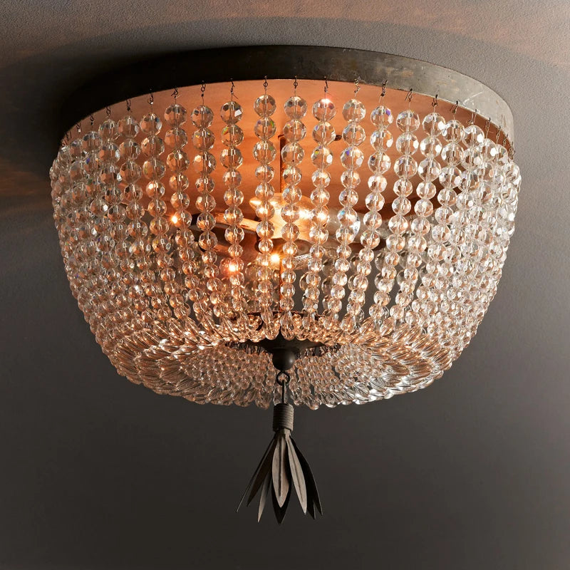 suspension vintage en cristal style industriel pour intérieur élégant - vue 2 sur 14