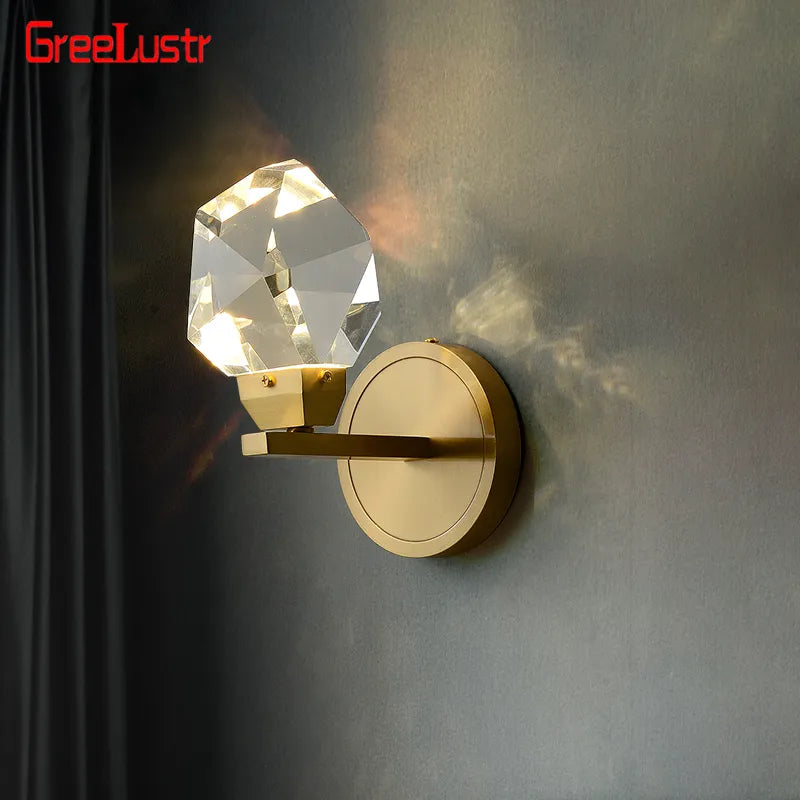 Applique murale led cristal luxe moderne décor intérieur maison chevet allée entrée.