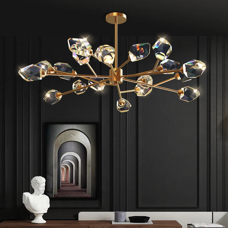 lustre spoutnik design moderne pour décoration intérieure en cristal - vue 2 sur 15