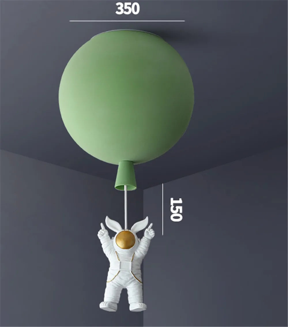 plafonnier led nordique avec astronaute et ballons pour enfants - vue 9 sur 28