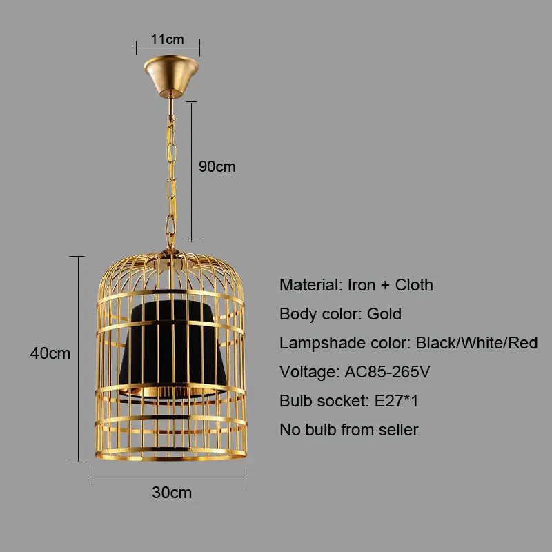 suspension décorative en forme de cage à oiseaux chinoise