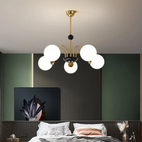 lustre nordique américain en verre led suspendu décoratif - vue 6 sur 13