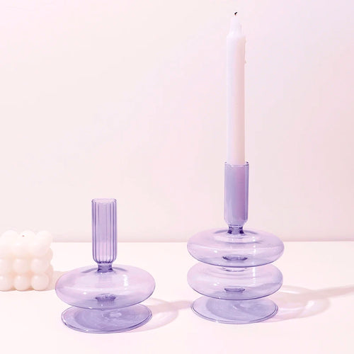 bougeoir en verre pour décoration romantique et festive - vue 5 sur 15
