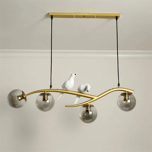 lampe d'oiseau nordique lustre moderne en verre led