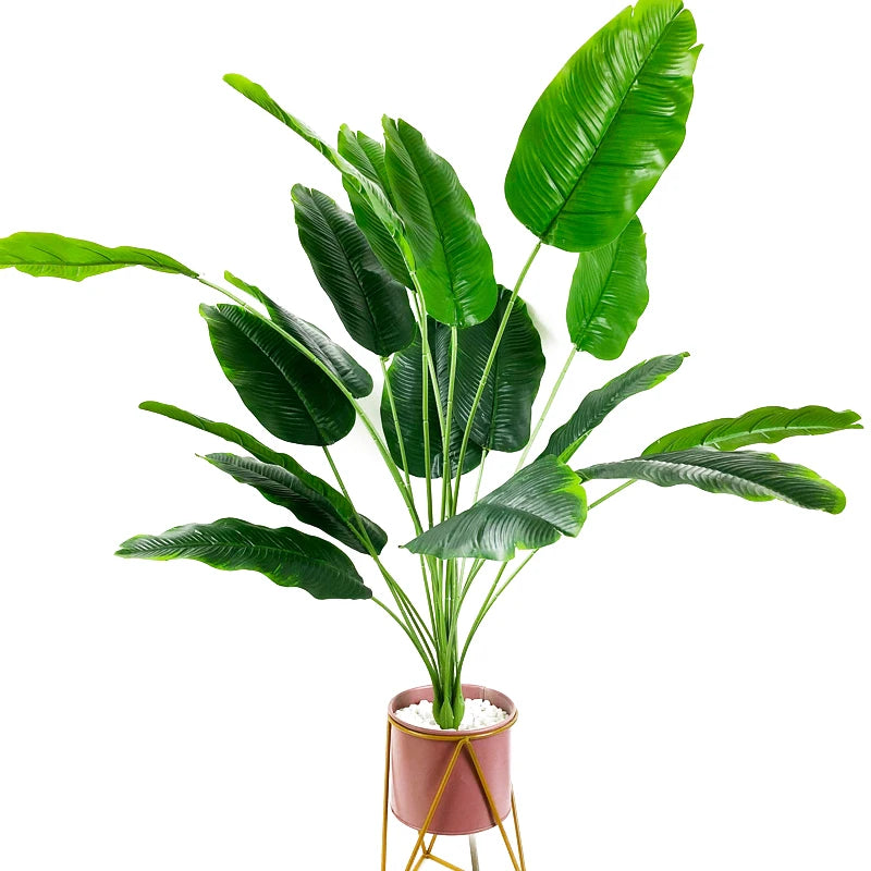 bananier artificiel tropical avec grandes feuilles en plastique - vue 5 sur 8