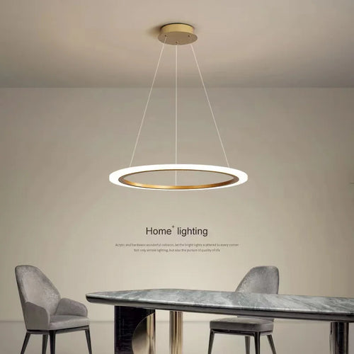 lustre circulaire moderne à anneau unique éclairage led