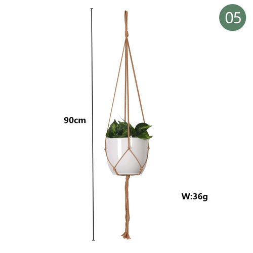 paniers suspendus en macramé pour plantes et décoration