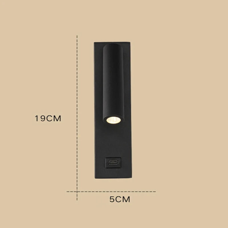 spot led rotatif moderne avec interrupteur en métal pour lecture - vue 6 sur 8