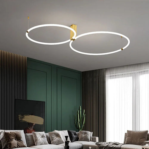 Plafonnier design ronds LED éclairage 360 degrés en acrylique