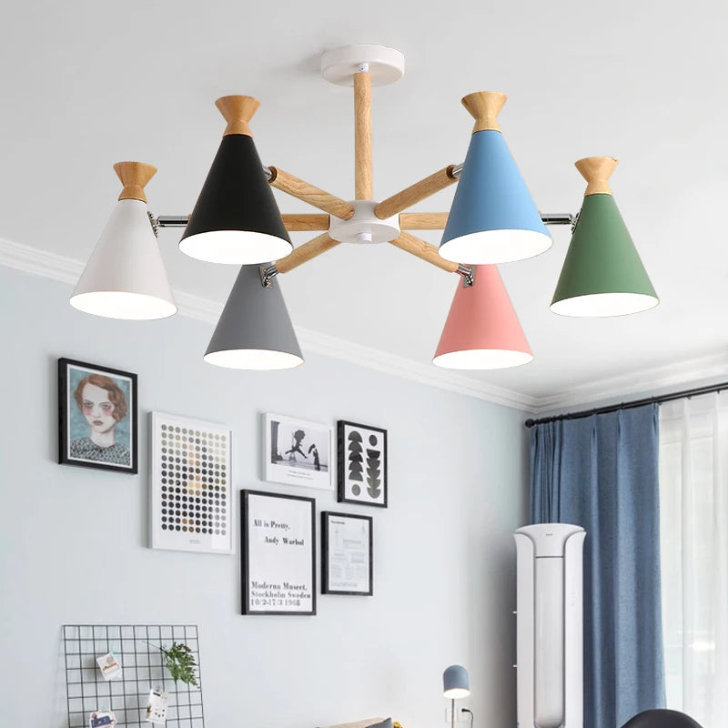 suspension nordique en bois pour décoration intérieure - vue 3 sur 26