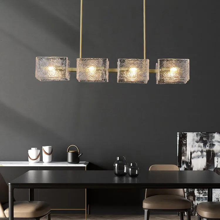 lustre moderne ondulation d'eau zhongdao luxe artistique verre - vue 2 sur 9