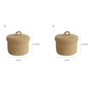 Cosmetics Storage Box, Jute Woven Basket, Tabletop Key, Remote Control Container, Snack Case with Cover Organizer, ECO Friendly
