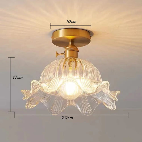 Lustre japonais en verre de laiton - vue 12 sur 23
