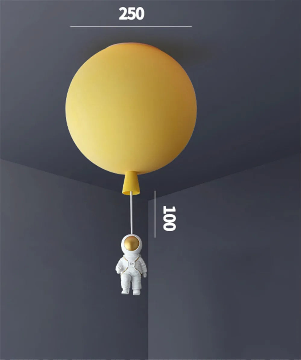 plafonnier led nordique avec astronaute et ballons pour enfants - vue 17 sur 28