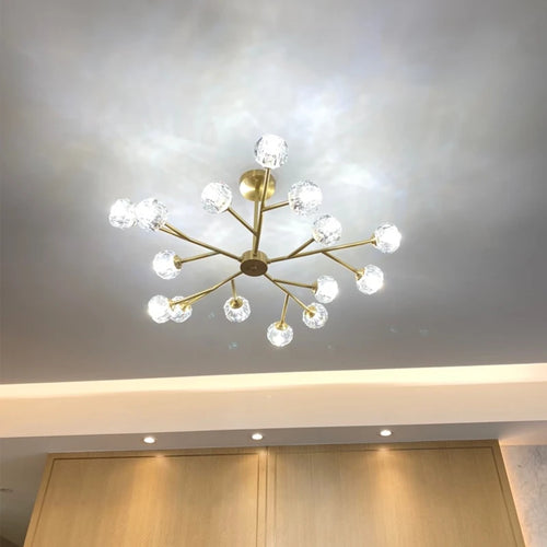 lustre en cristal moderne en cuivre pour un éclairage raffiné