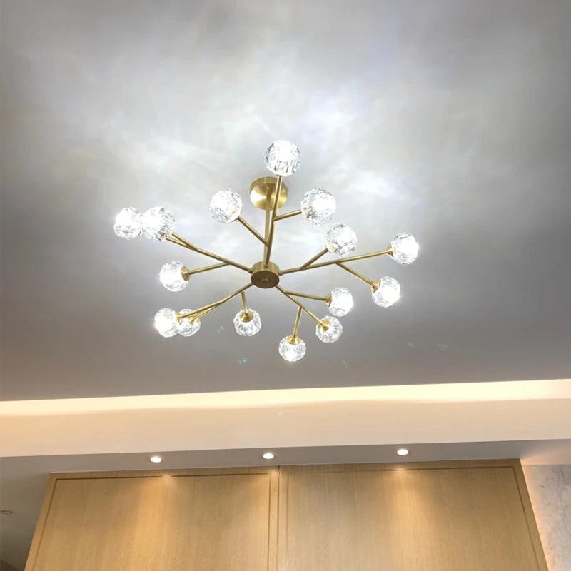lustre en cristal moderne en cuivre pour un éclairage raffiné - vue 4 sur 11