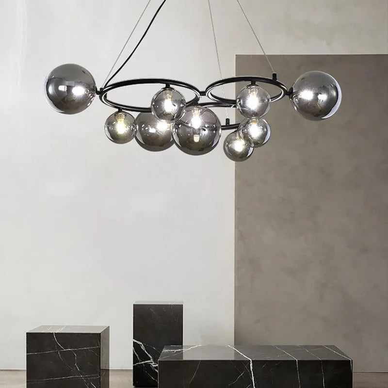 suspension moderne en verre avec ampoule incluse pour décoration intérieure - vue 5 sur 16