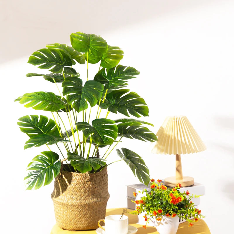arbre tropical artificiel avec grandes feuilles de monstera décoratif - vue 3 sur 7