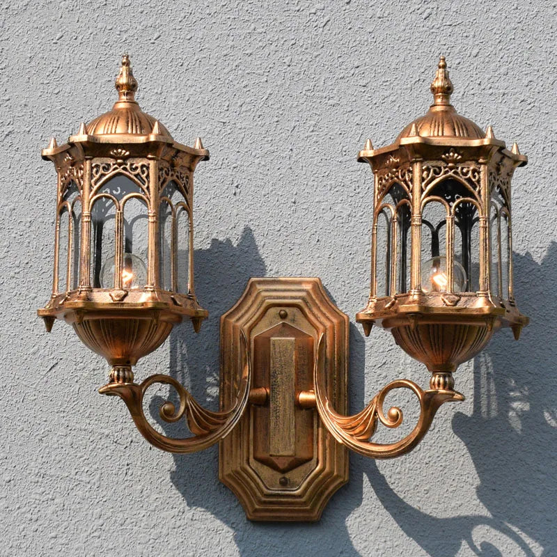 applique murale extérieure à double tête style européen rétro étanche - vue 4 sur 8