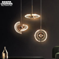 suspension moderne en acrylique forme dovni pour décoration intérieure