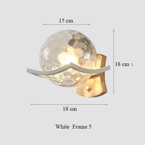 applique murale moderne en bois design lumineux décoratif en forme de lune - vue 18 sur 21