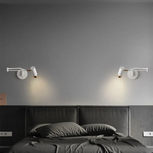applique murale extensible avec interrupteur pour lecture avec bras pivotants