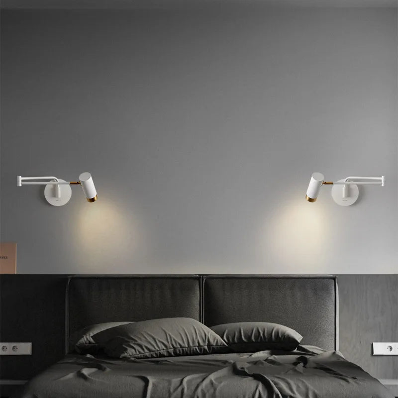 applique murale extensible avec interrupteur pour lecture avec bras pivotants - vue 4 sur 8