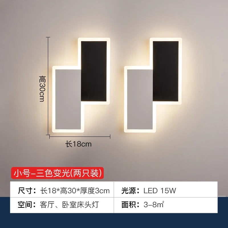 applique murale led moderne simple art décoratif luminaire - vue 7 sur 10