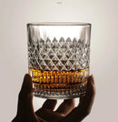 Verres whisky old fashioned motif relief élégant