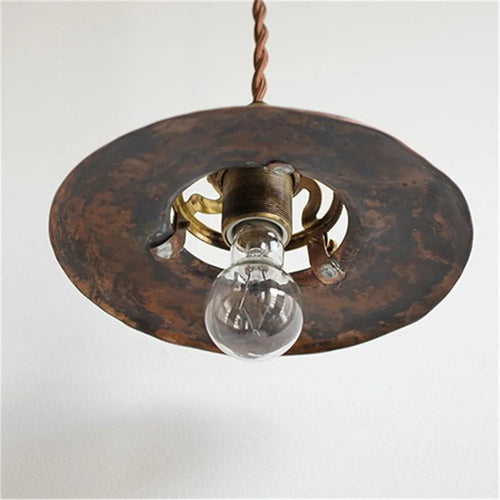 Suspension vintage industrielle laiton - vue 5 sur 5