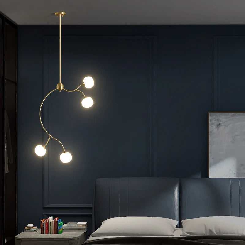 lustre de restaurant en cuivre design ambiance moderne pour intérieur - vue 5 sur 10