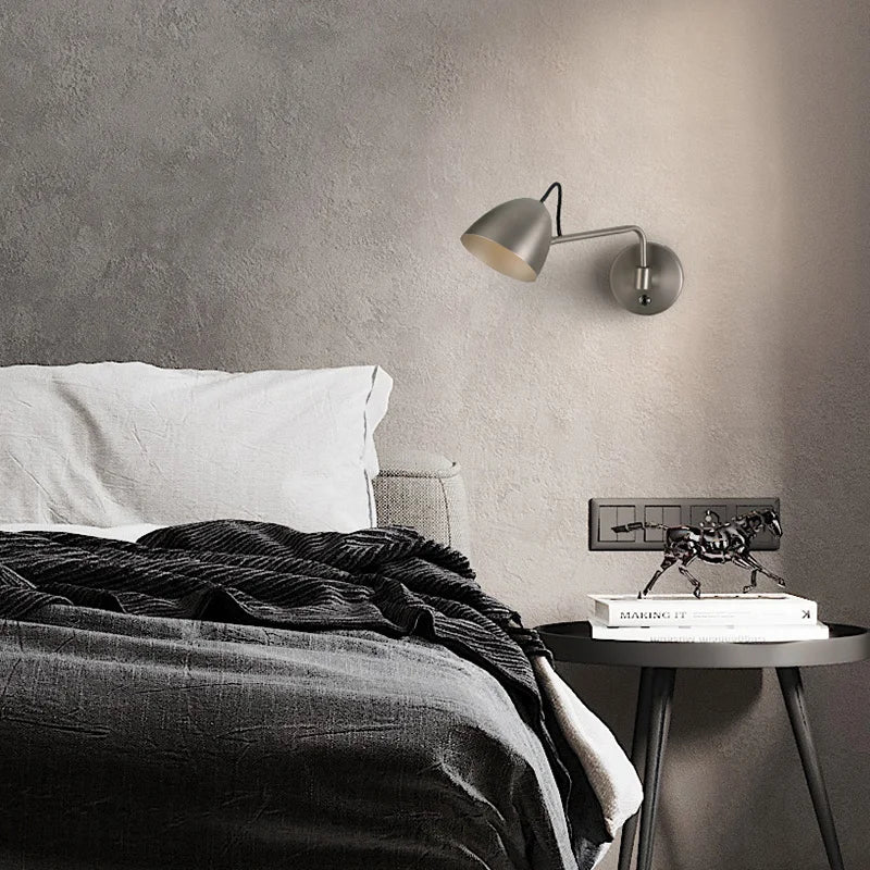 Applique murale led nickel interrupteur tactile réglable rotative