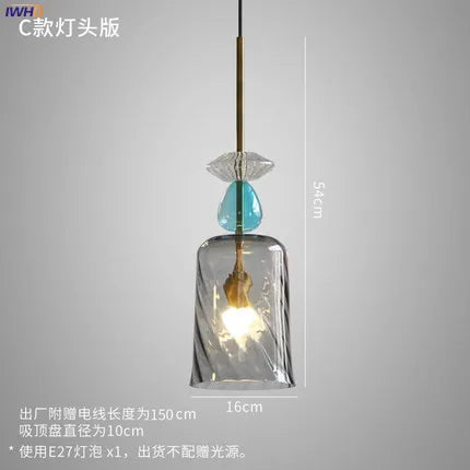 suspension lumineuse moderne en verre pour intérieur élégant - vue 7 sur 11