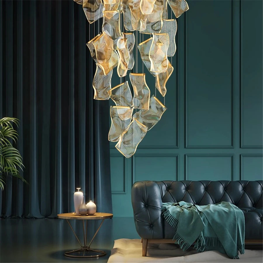 lustre led moderne pour escalier et magasin de vêtements - vue 4 sur 15