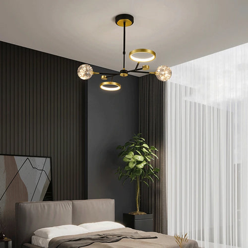 lustre nordique moderne en fer éclairage étoilé décoration créative - vue 7 sur 9