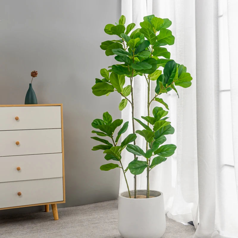 arbre tropical en plastique avec grandes branches pour décoration intérieure - vue 6 sur 11