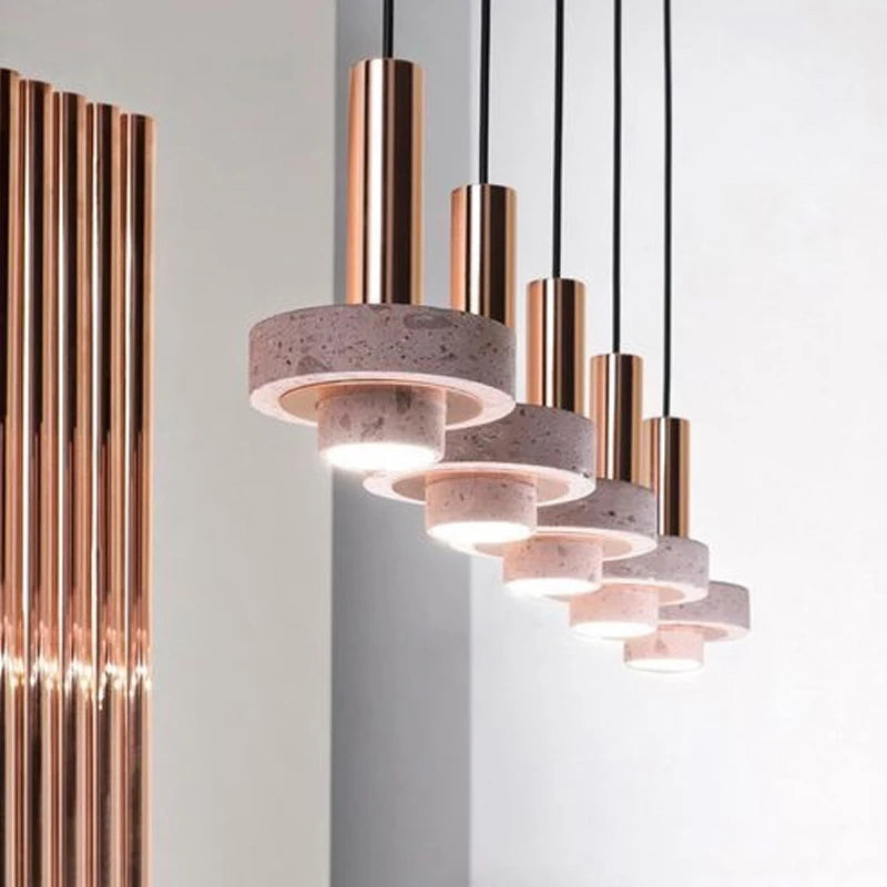 suspension led terrazzo nordique en aluminium pour hôtel bar - vue 6 sur 7