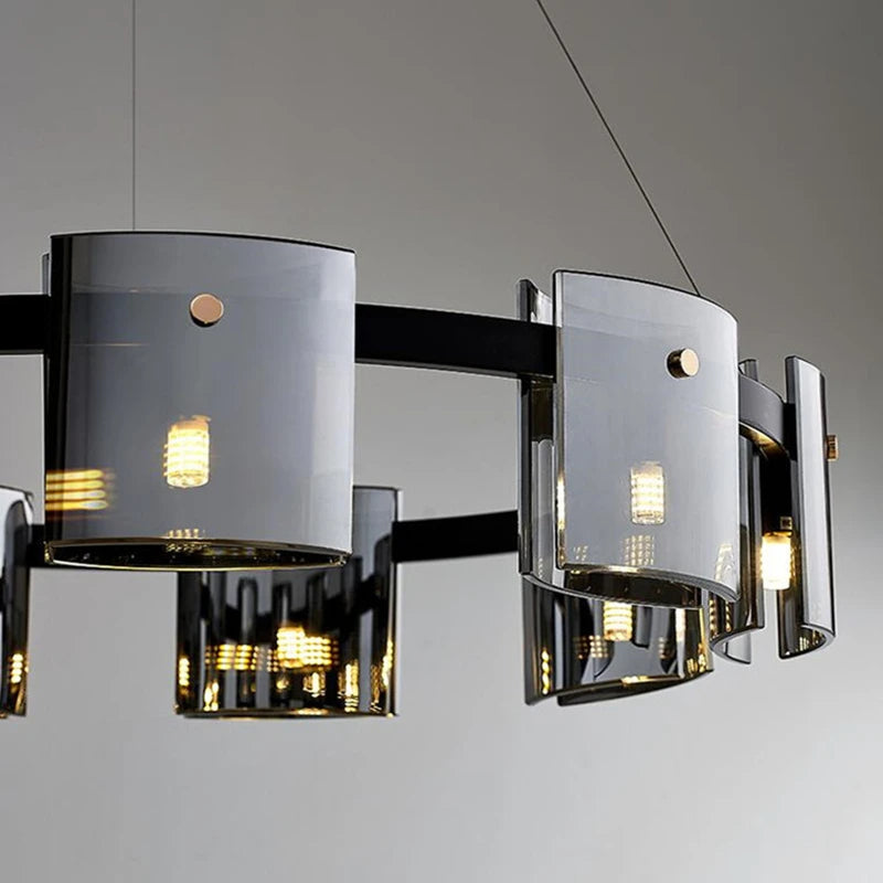 lustre led scandinave en cristal décoration d'intérieur luminaire - vue 6 sur 12