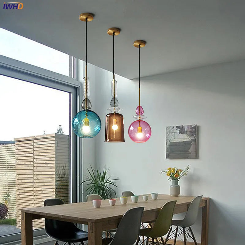 suspension lumineuse moderne en verre pour intérieur élégant - vue 3 sur 11