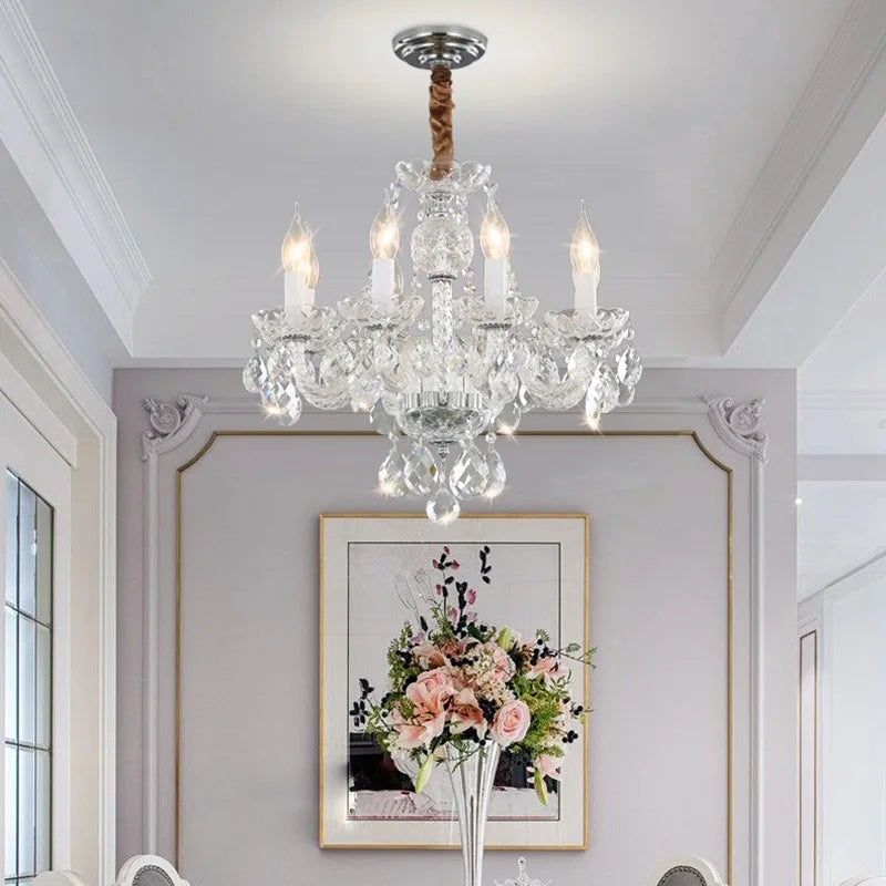 lustre en cristal doré pour décoration intérieure élégante - vue 6 sur 13