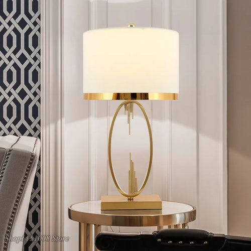 lampe table métal nordique salon chambre - vue 3 sur 7