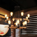 Vintage industrial hemp rope pendant light