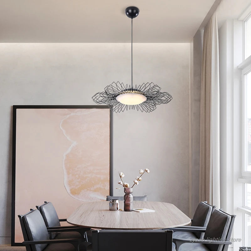 lustre en fer moderne pour décoration intérieure nordique - vue 5 sur 9