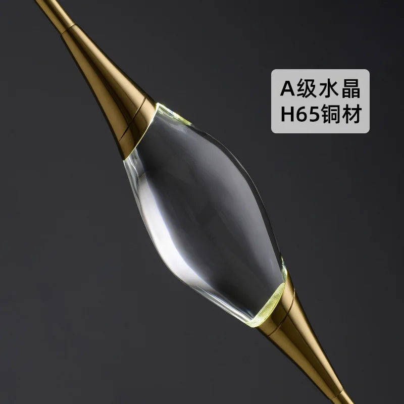 lampe de chevet postmoderne nordique en cuivre et cristal - vue 5 sur 6