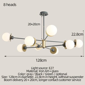 Modern glass ball chandelier for decorative indoor lighting