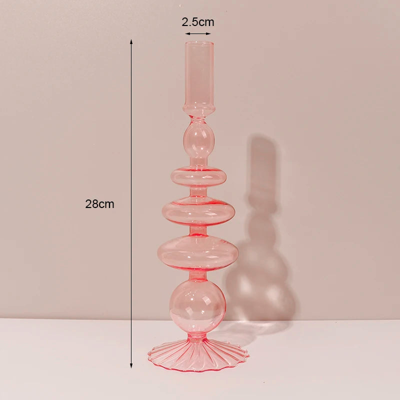 bougeoirs en verre rétro classiques pour décoration de mariage et intérieure - vue 15 sur 17