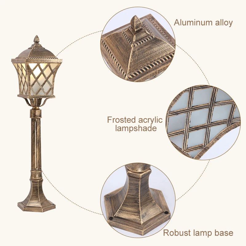 lampe colonne extérieure imperméable pour jardin et allée